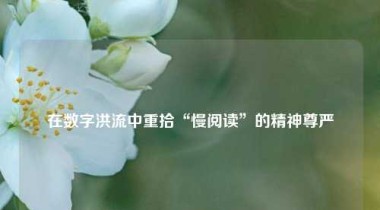 在数字洪流中重拾“慢阅读”的精神尊严