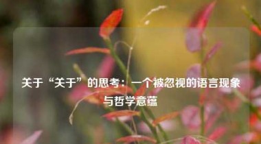 关于“关于”的思考：一个被忽视的语言现象与哲学意蕴