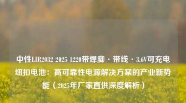 中性LIR2032 2025 1220带焊脚·带线·3.6V可充电纽扣电池：高可靠性电源解决方案的产业新势能（2025年厂家直供深度解析）