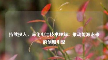 持续投入，深化电池技术理解：推动能源未来的创新引擎