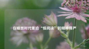 在喧嚣时代重拾“慢阅读”的精神尊严