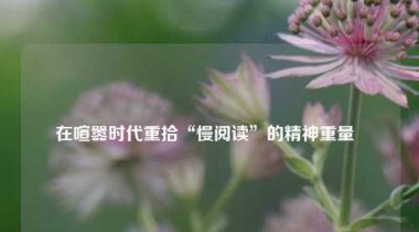 在喧嚣时代重拾“慢阅读”的精神重量  