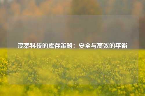 茂秦科技的库存策略：安全与高效的平衡