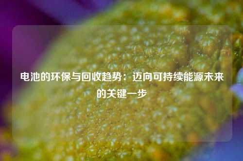 电池的环保与回收趋势：迈向可持续能源未来的关键一步