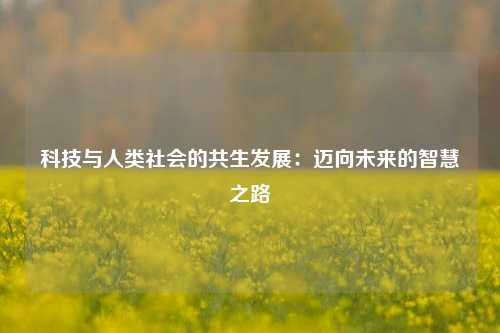 科技与人类社会的共生发展:迈向未来的智慧之路 科技与人类社会的共生发展:迈向未来的智慧之路