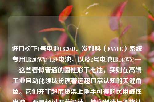 进口松下1号电池LR20.D、发那科（FANUC）系统专用LR20(WX) 1.5V电池，以及2号电池LR14(WX)——这些看似普通的圆柱形干电池，实则在高端工业自动化领域扮演着远超日常认知的关键角色。它们并非超市货架上随手可得的民用碱性电池，而是经过严苛设计、精密制造与严格认证的工业级后备电源组件，专为保障数控机床、机器人控制器、PLC模块及CNC系统核心数据安全而生。本文将从技术本质、应用场景、选型逻辑、失效风险及国产替代现状等维度，系统解析这类“小电池”背后不容忽视的工业安全逻辑。
